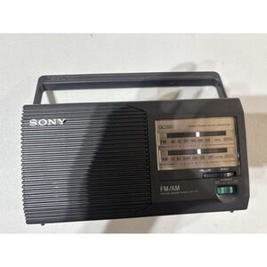 Vintage Sony ICF-24 FM/AM 2 Band Portable Radio Tested with AC Cord